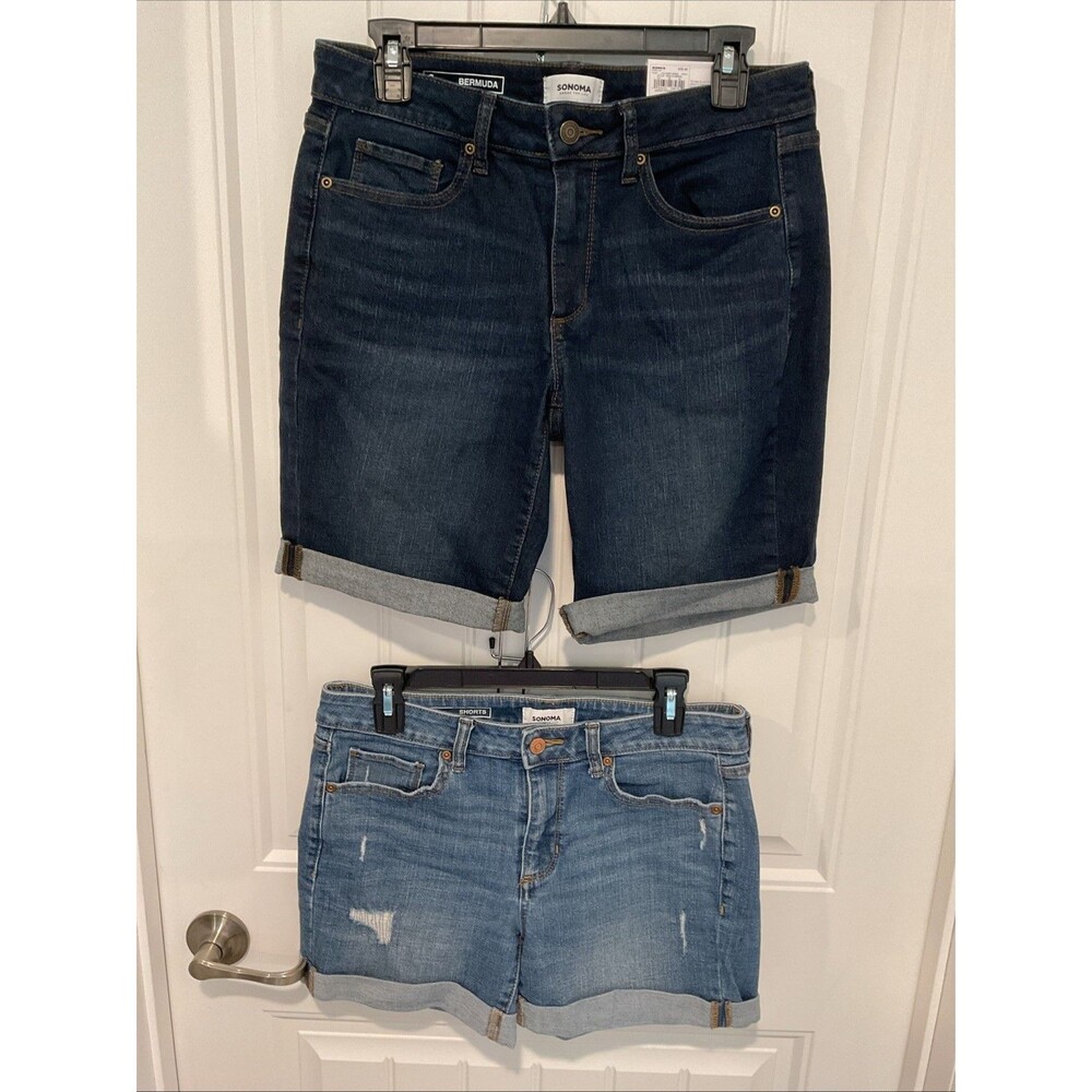 NWT & EUC Sonoma Women’s Denim Bermuda & Regular Shorts Bundle Size 8